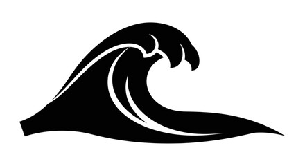 Obraz premium Stylized black ocean wave simple icon design element