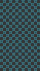 Fototapeta premium Blue Floral Checkerboard Pattern vector illustration