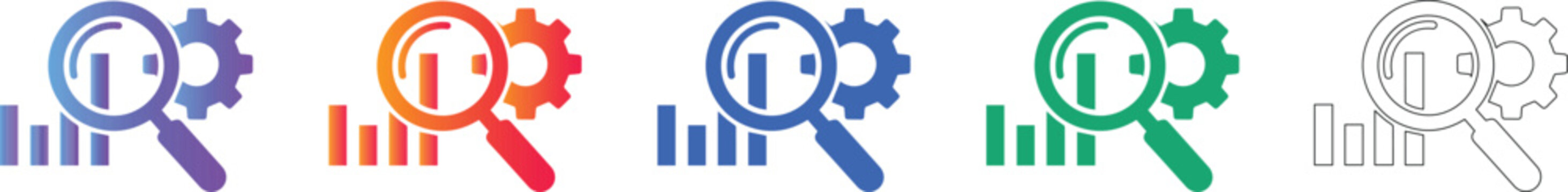 Market Research Icon Set icon set vol 052