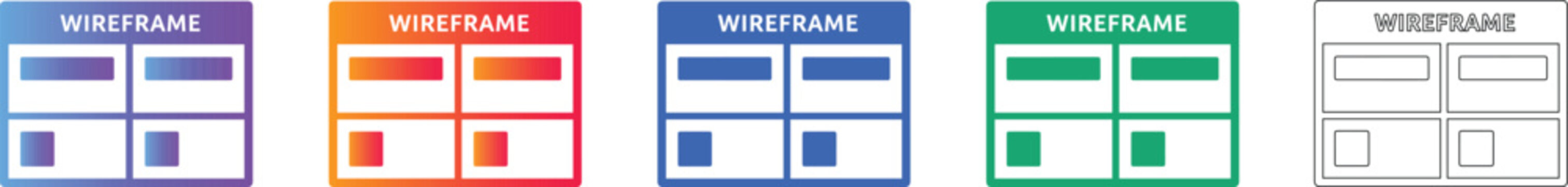 Wireframe Layout UI Vector Icon Set icon set