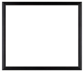 Obraz premium Black narrow antique picture frame on transparent background, in PNG format.