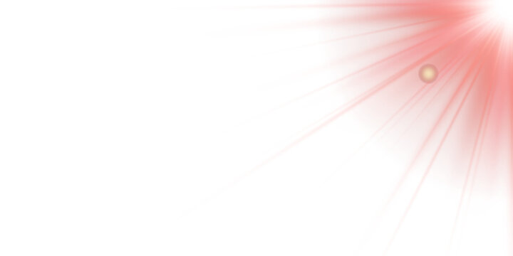 Red star glow, shine, and ray light up. PNG transparent sunlight special lens flare light effect. Abstract rays of light and bright sparkle for winter holiday scenes and designs.