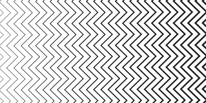 Black zig zag pattern seamless texture isolated on white