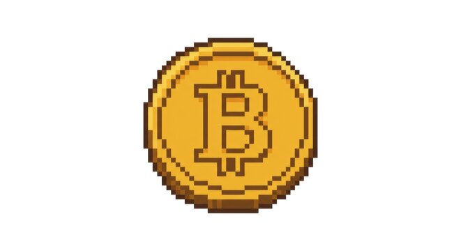 Golden Bitcoin cryptocurrency digital coin.