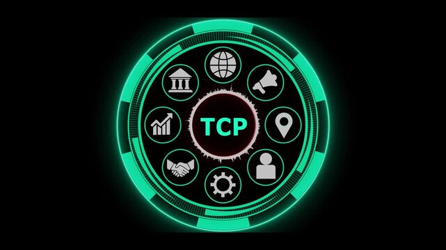 Tcp protocol symbol with business icon