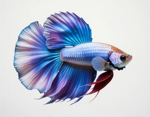 Fototapeta premium Colorful Ornamental Fish Floating on White Background