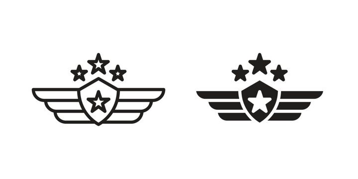 Air force icon for mobile application, button and website design.