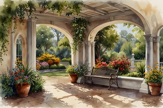 Artistic wall murals or garden art