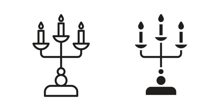 Candelabra icon for mobile application, button and website design.