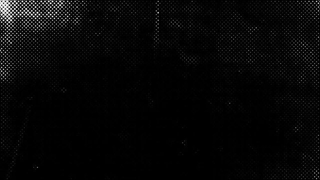 Black and White Halftone Dotted Pattern with Grunge Texture Overlay