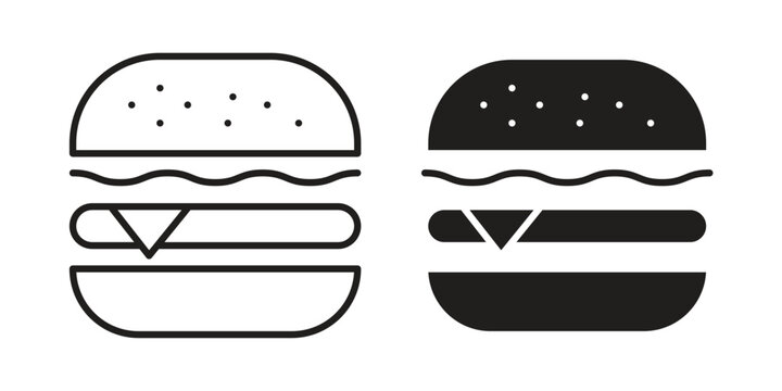 Cheese burger icon for mobile application, button and website design.