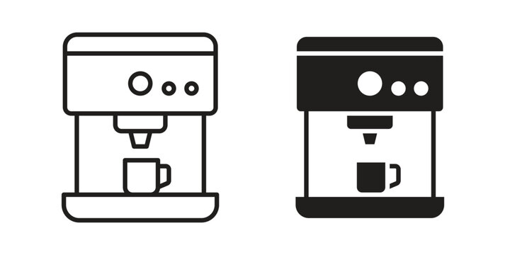 coffee machine icon for mobile application, button and website design.