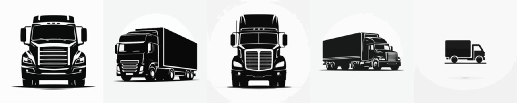 Vector silhouette of a truck