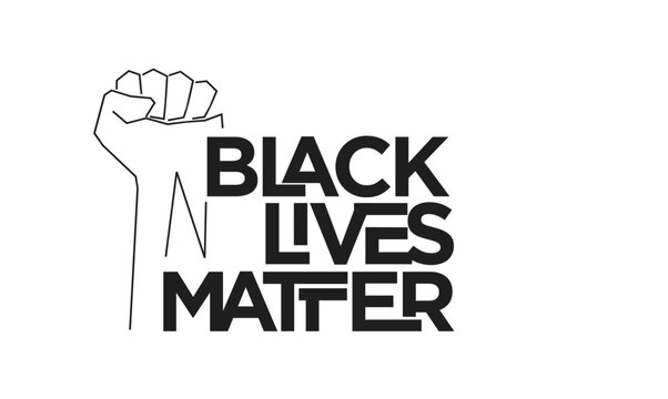 Black Lives Matter Movement Graphic with Raised Fist Symbol