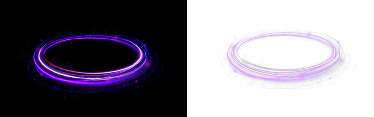 Purple line glows with smooth curved motion and light. Energy trail adds depth and direction to the shape. Great for game interface visuals. © Little Monster 2070