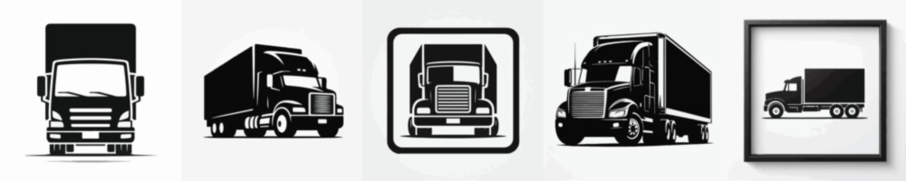 Vector silhouette of a truck
