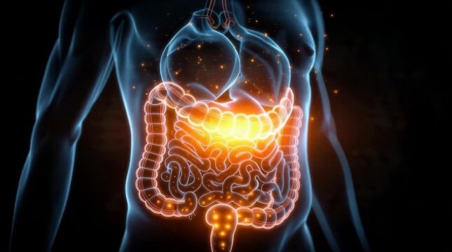 healthcare infographic style, human body with highlighted internal organs, clean background, empty space for text