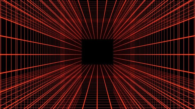 80s Synth Grid Background - Movie Concept - Orange