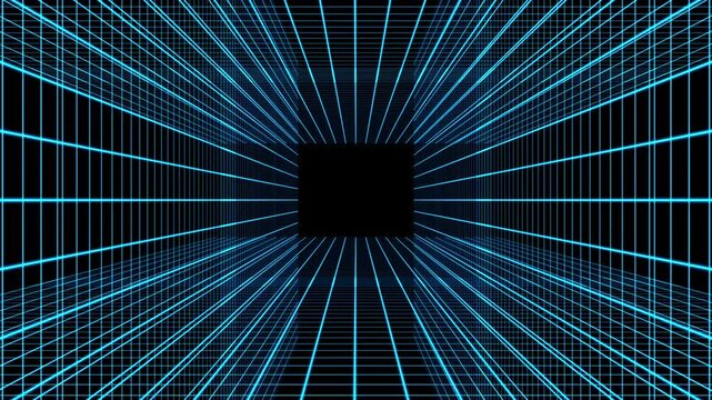 80s Synth Grid Background - Movie Concept - Blue