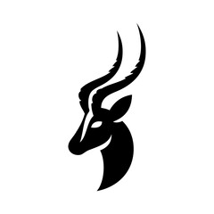 Logo fauna africana. Dibujo sencillo de cabeza de impala © teracreonte