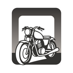 Logo concesionario de motos. Icono con dibujo con líneas de una motocicleta en perspectiva en un cuadrado con relleno degradado  © teracreonte