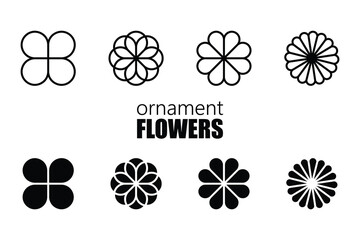 monoline vector illustration ornament flower sketch negative space. © Mufa vector