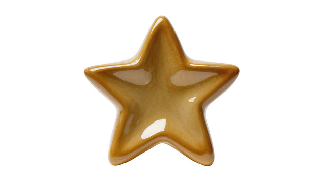 Isolated glossy ceramic star trinket or decorative ornament for holiday decor