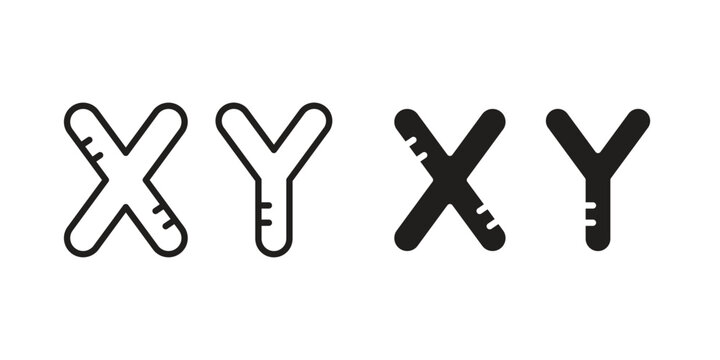 Masculine Chromosomes icon for mobile application, button and website design.