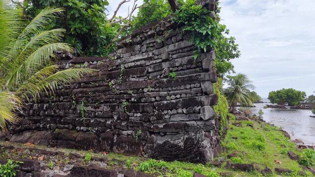 Micronesia Pohnpei Nan Madol Ancient Ruins Lost City Oceania Pacific Aerial Drone 4K
