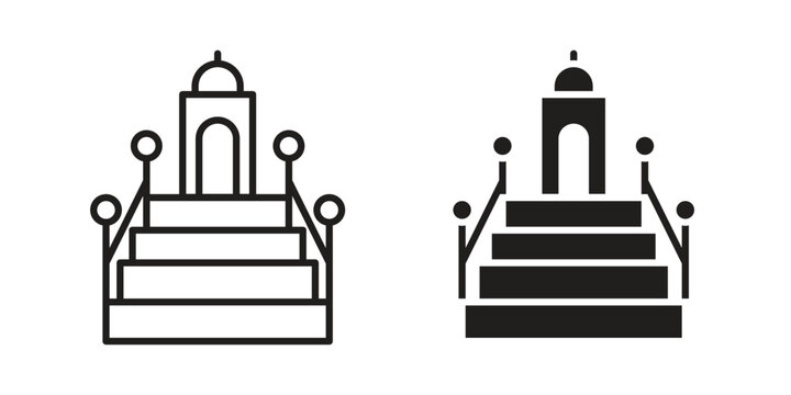 Minbar icon for mobile application, button and website design.
