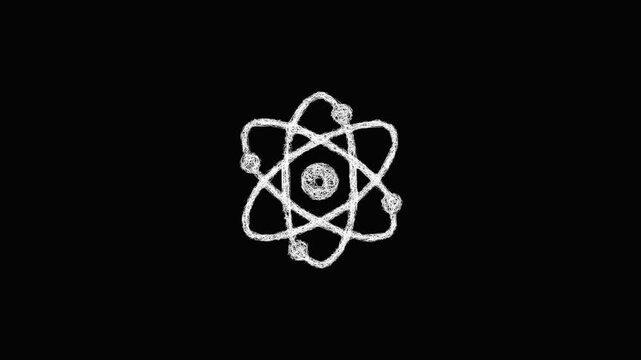 Sketch atom icon animation - smooth progressive reveal