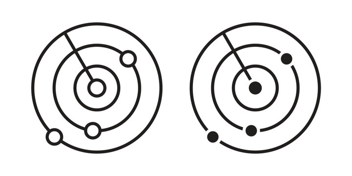 Radar icon for mobile application, button and website design.