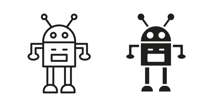 Robo icon for mobile application, button and website design.