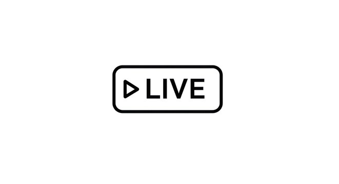 Live Streaming Play Button Icon.