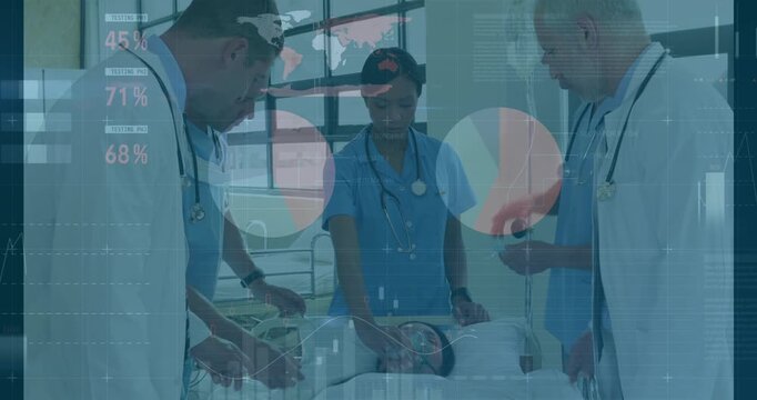 Animation of data processing over diverse group of doctors