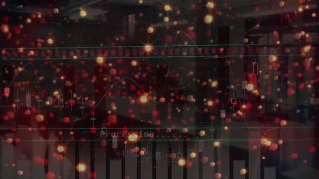 Animation of snow falling over deleting files text and data processing