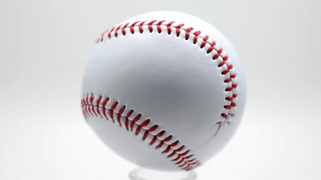 Official baseball rotating, symbolizing American pastime, professional sports, and athletic competition. Ideal for themes of victory, training, team spirit, and sportsmanship.