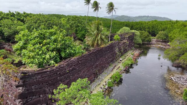 Micronesia Pohnpei Nan Madol Ancient Ruins Lost City Oceania Pacific Aerial Drone 4K