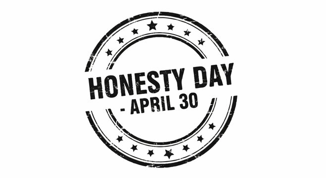 Honesty day april 30th celebration logo with stars and text on white background