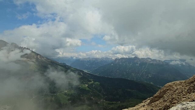 Scenic, wide view on Italian Dolomites from Pulpito