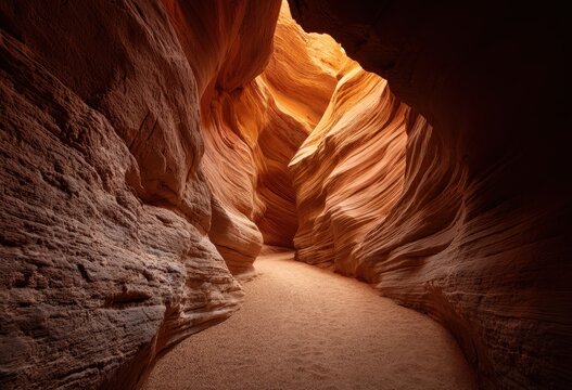 Antelope Canyons Glowing Walls - A Natural Sandstone Masterpiece with Warm Light.