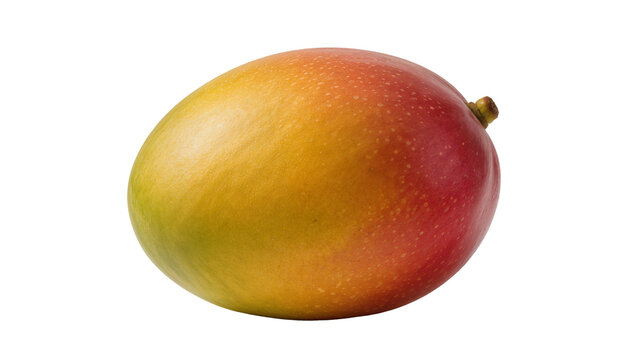 Isolated ripe mango fruit showing colorful skin texture, a healthy tropical food ingredient
