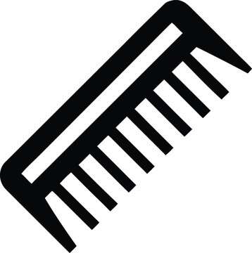 Black wide toothed comb on white background