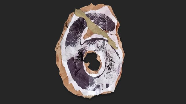 A drag and drop number character with alpha in a grunge torn creased up paper and card style that folds out in to place with worn aged effects and paper tears.
