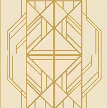 golden geometric lines on a beige background