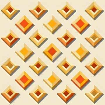 Warm toned embossed geometric diamond pattern with 3D depth
