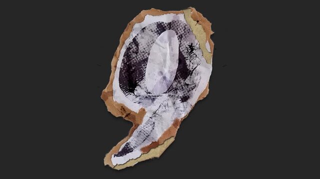 A drag and drop number character with alpha in a grunge torn creased up paper and card style that folds out in to place with worn aged effects and paper tears.
