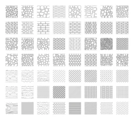 Rolgordijnen Landschap patronen Landscape Architecture CAD Hatch Pattern Set Grass Water Stone Wall Texture Elements Collection  © archsymbols