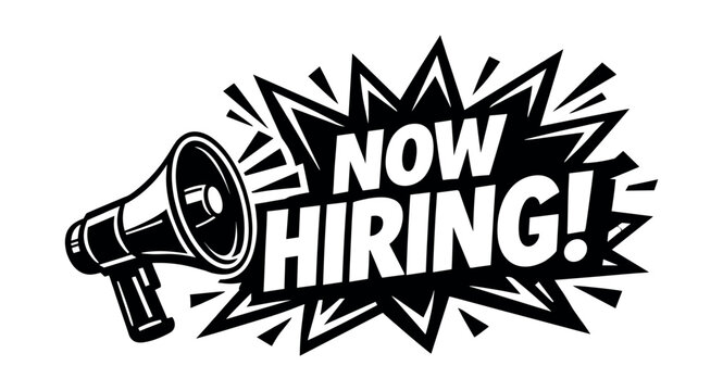 Loudspeaker sharing an important message for new job seekers, offering employment opportunities and staffing