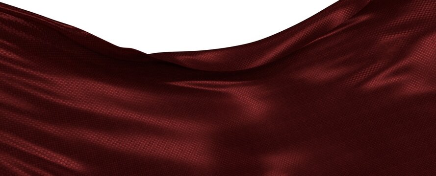 Close up shot of flowing, textured burgundy fabric. Perfect for backgrounds, textile designs, and creative projects. Smo